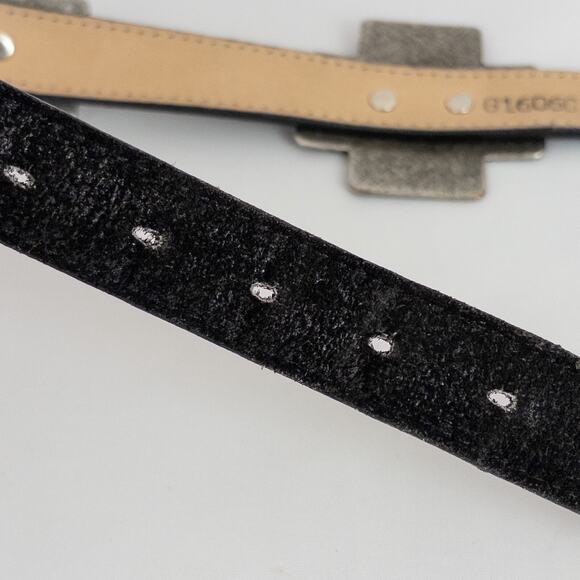 Gotcha Covered Black Leather Belt Large Crosses Concho Style Western Size Small - Picture 11 of 13